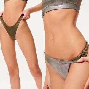 Good American Foil Better Reversible Bikini Bottoms size 1